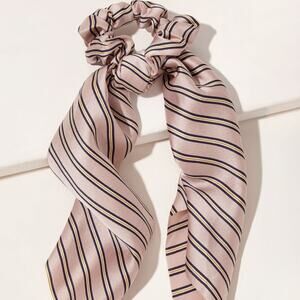 NEW Scrunchie Scarf Striped Pattern Satin Hair Tie